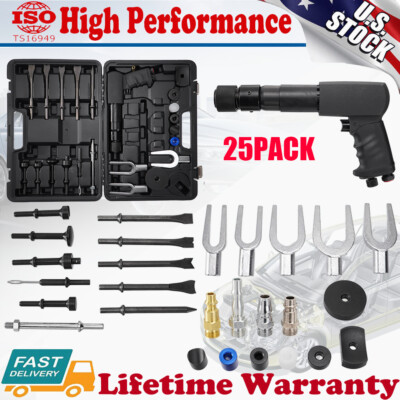 29pack Air Hammer Chisel Heavy Duty Pneumatic Multi-purpose Bits Shovel Tool Set
