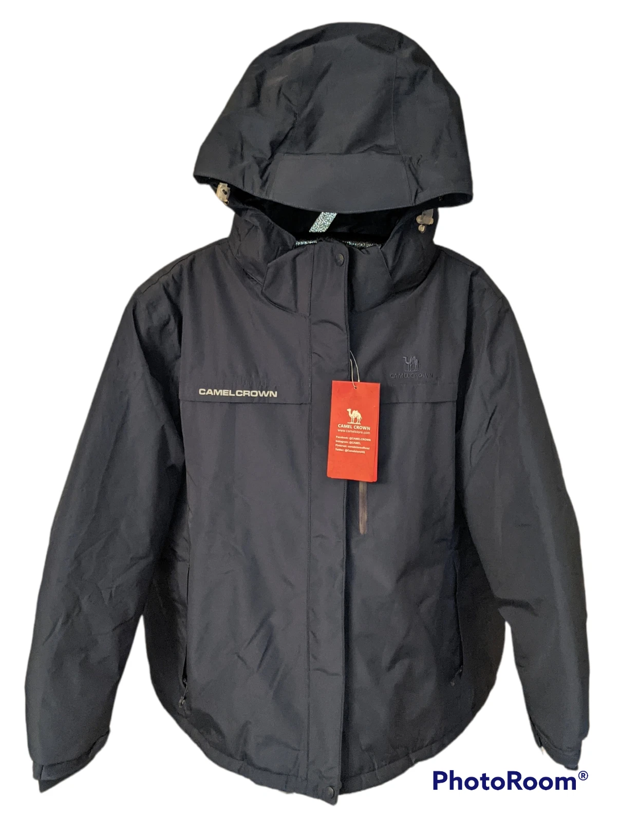 CAMEL CROWN Jacket Mountain Rain Ski Hood Windproof Womens XXXL 3XL Fleece Parka