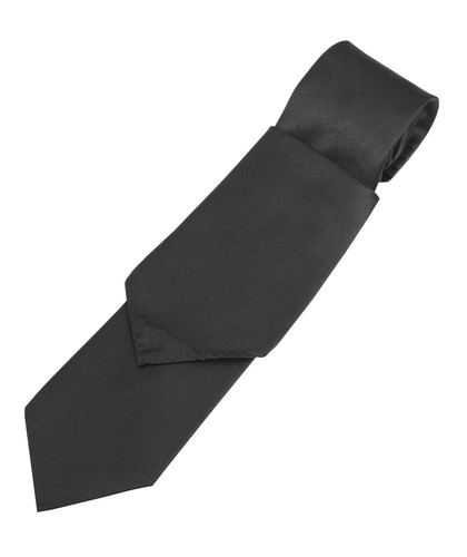 MEN'S BLACK SATIN TUXEDO VEST, TIE & HANKIE SET. WEDDING, DRESS, FORMAL, PROM - Picture 4 of 4