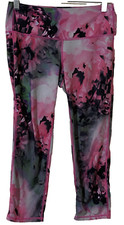 Athleta Women's Small Yoga Capri Leggings Pink Black Green Gray 26" x 21"