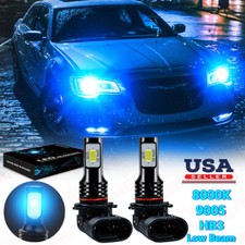 Hb3 9005 Led Headlight Bulbs Kit For Chrysler 300 2016-2019 Low Beam 8000k Blue