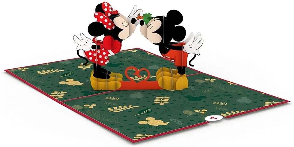 Tarjeta Pop-Up Lovepop Mickey and Minnie Muérdago Vacaciones de Navidad Amor Foto 2 de 4