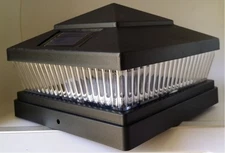 Set of 15 Garden Plastic Black 6 X 6 Outdoor 5 LED 78Lumens Solar Post Cap Light
