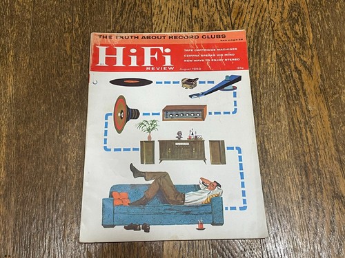 HiFi Review Magazine August 1959 Record Clubs Tape Cartridge Machines Stereo - Picture 1 of 3