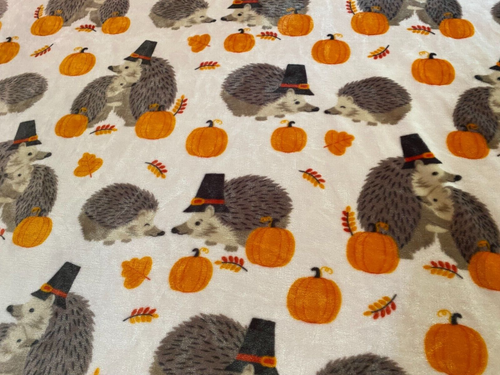 Plush Throw Pumpkins Headhog 69" x 59" Clean Soft Warm - Picture 6 of 9