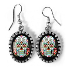 Day of the Dead Skull Halloween Handmade Earrings