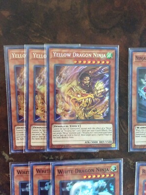 22 Ninja Cards-White,Red,Yellow Dragon and GM Hanzo +Ninjitsu Art