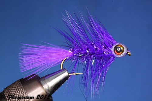 Fliegentom Streamer 3 piéces Fishmask Wooley Bugger Krystal pourpre - Photo 2/3