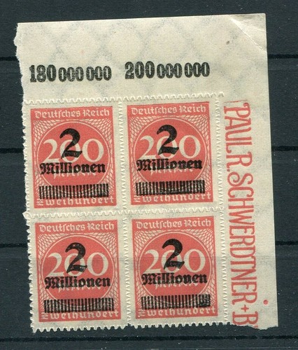DR-INFLA 309BB POR CORNER EDGE BLOCK OF FOUR** MNH MINT BPP 380EUR (Z6464