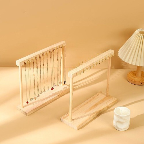 Solid Wood Necklace Display Rack Bracelet Jewelry Organizer Storage Holder - Picture 2 of 20