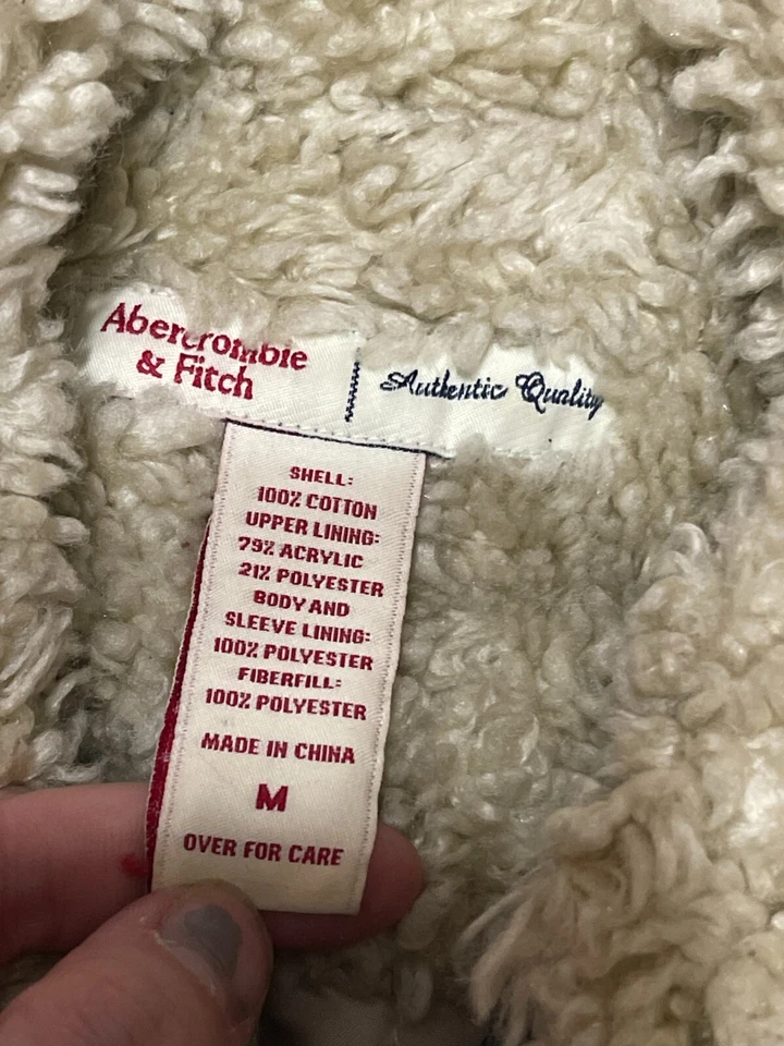 Chaqueta Abercrombie & Fitch, Para Mujer Talla Mediana, Azul, Denim, Cremallera Completa, Piel Foto 3 de 4