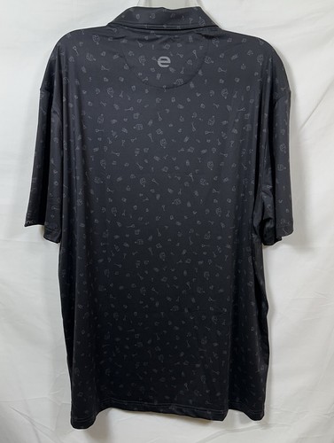 NWT Etonic Men's Martini Glass Print Polo Black/Charcoal XL Cocktail 19th Hole - Picture 6 of 10