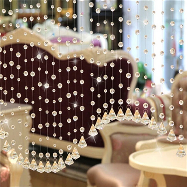 Clear Beaded Crystal Curtain - 12' Long - Event Decor 