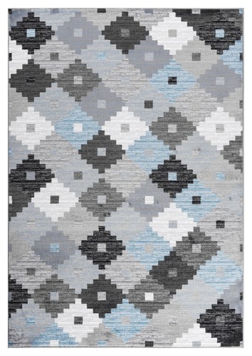Quilt Beautiful Transitional Gray Blue Area Rug