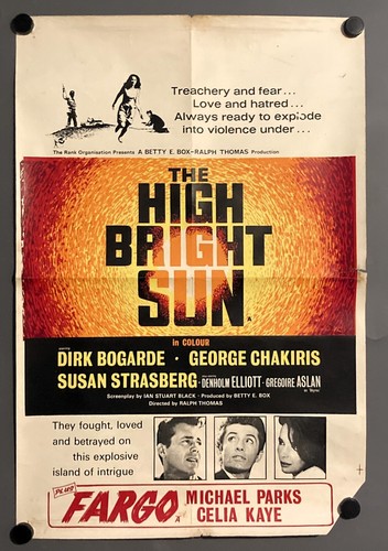Vintage Original Movie Poster - "The High Bright Sun" - 1964