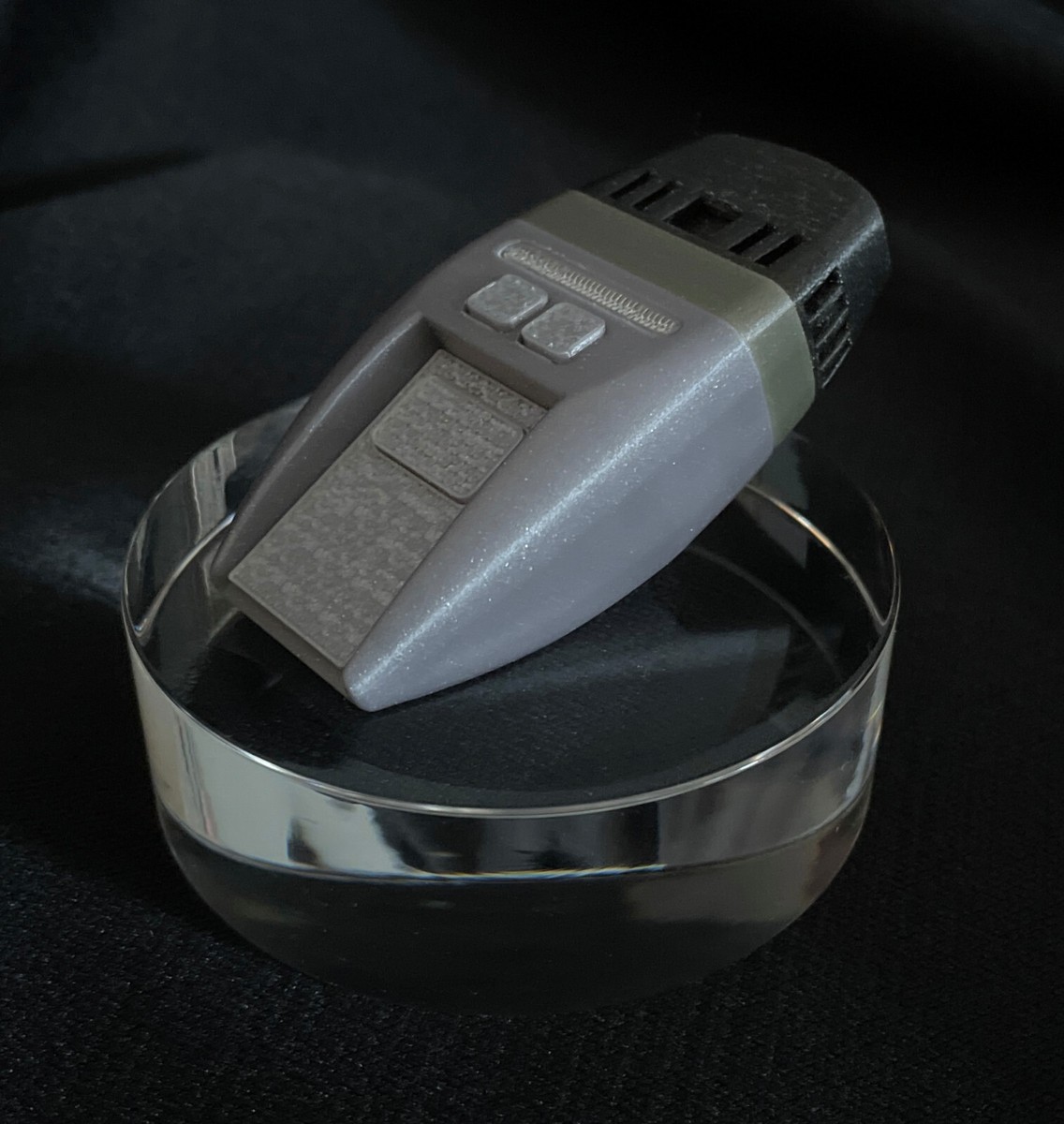 Cricket Phaser - metal core, with lucite stand - Star Trek The