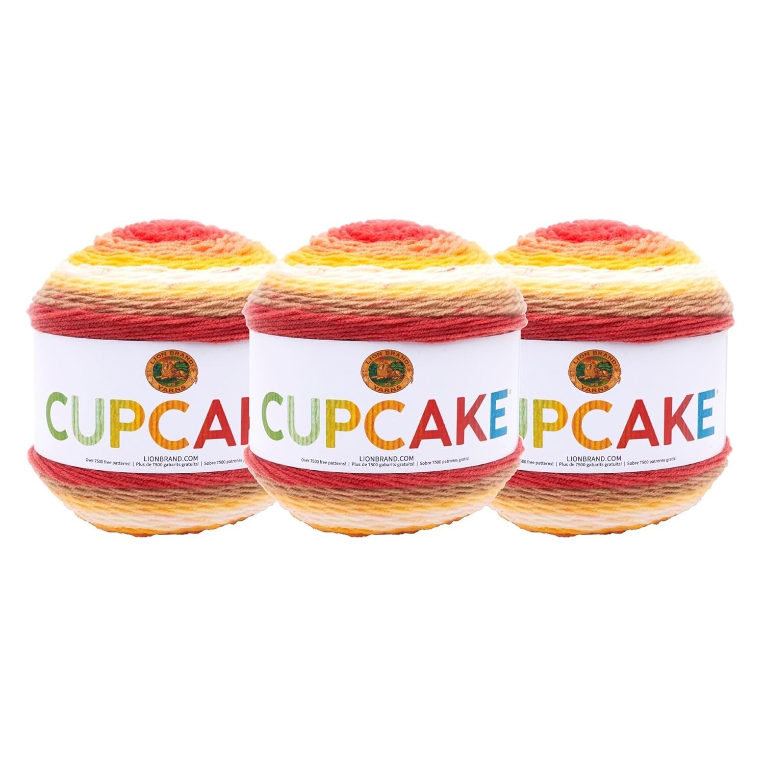 cupcake yarn, Lion Brand,sunny day three pack, discontinued,3x 590 yards-image