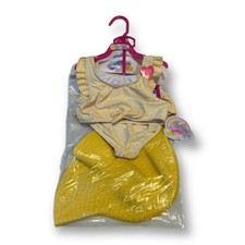 Bmagical by Btween Girls Floral Ruffle Two Piece Bikini With Sunhat Size 6 NWT