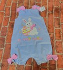 Toffee Apple "My First Easter" Bunny Romper Blue Gingham 12 Mo New with Tags — photo 1