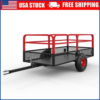 #ad Heavy Duty ATV Trailer Steel Dump Cart Tow Behind 1600lbs 22 Cubic Feet Garden $245.30