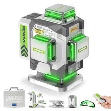 HueparPro Laser Level 360 Self Leveling, 4x360°Green Cross Line Laser Tool wi...