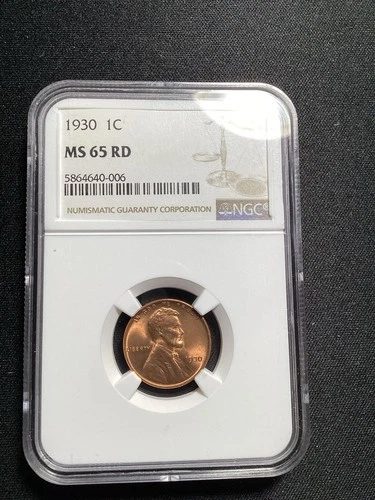 Beautiful High Grade 1930 Lincoln Cent.  NGC GRADED MS 65 RED