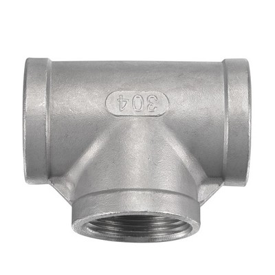 1-1/4 NPT Female Thread Pipe Fitting Tee 304SUS Hose Connector Adapters