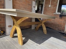 Weathered  Oak Dining Table, 6 To 8 Seater Extending Dining Table Burleigh Range