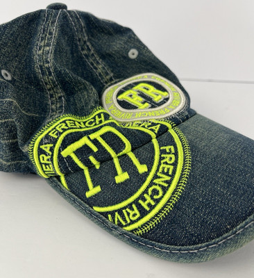 Robin Ruth French Riviera Denim Blue Embroidered Baseball Cap Hat Adjustable