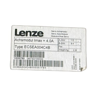 Lenze ECSEA004C4B Servo Axis Module 4A Id 13530780 Used