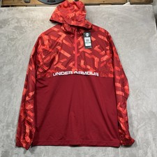 Under Armour Men's Hooded 1/2 Zip Windbreaker Pullover Size L NEW