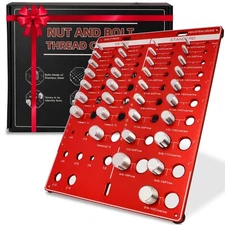 Thread Checker, 34 Nut & Bolt Thread Size Checker with 8 Drill Bit Gauge, Thr...