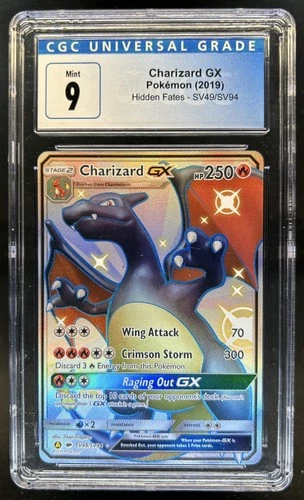 2019 Pokemon SM Hidden Fates Charizard GX #SV49/SV94 CGC 9