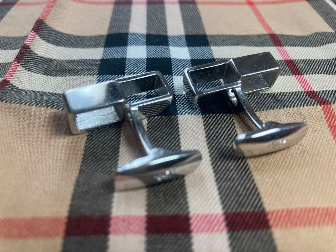 Yves Saint Laurent Silver Rectangular Cufflinks B… - image 3