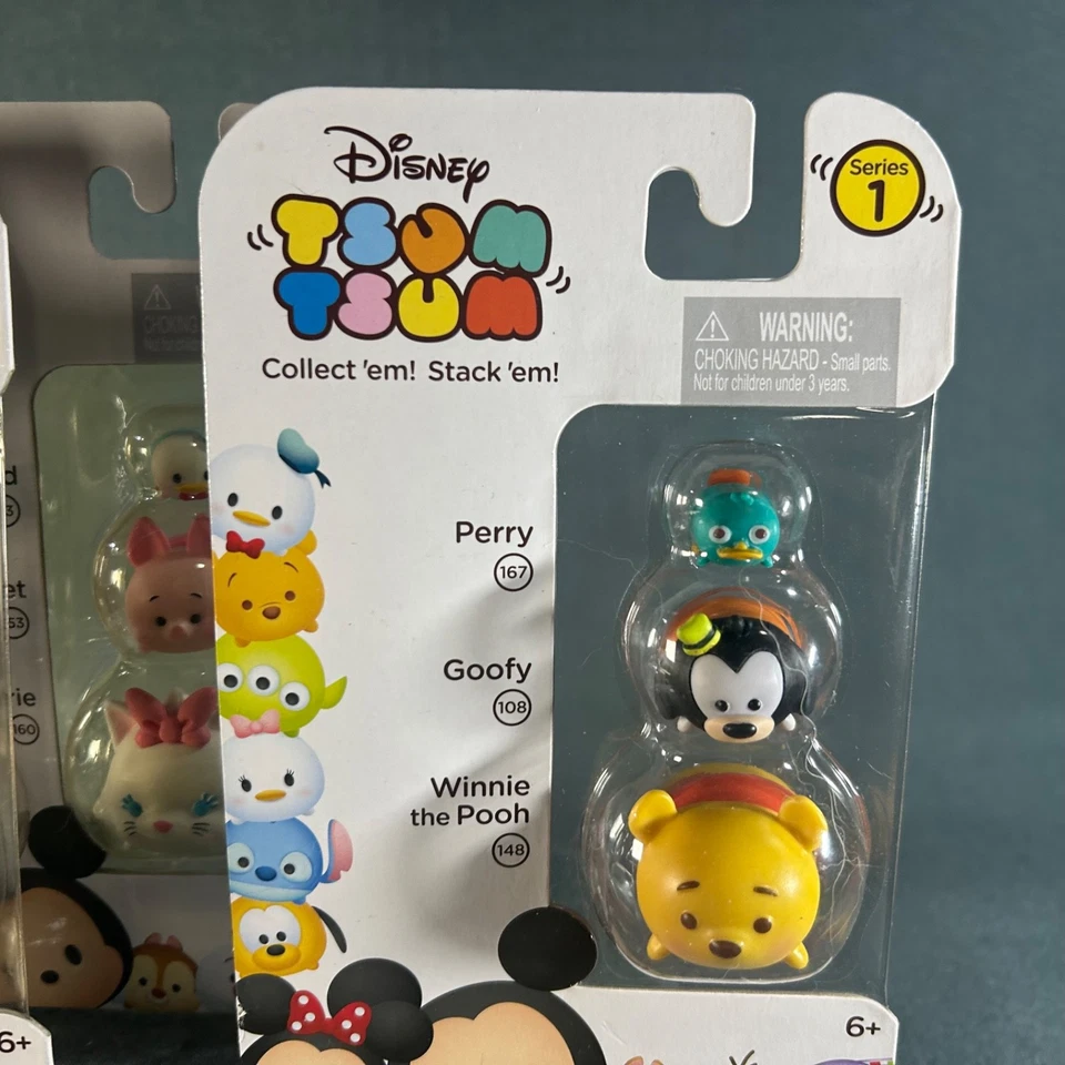Lote de bonecos de vinil Disney Tsum Tsum Series 1 Jakks Pacific Pooh Pateta Perry Donald - Imagem 2 de 4