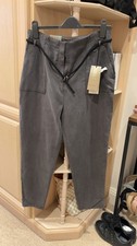 Per Una M S Womens Roma Cotton Slim Leg Trousers grey Size 14 NWT 45