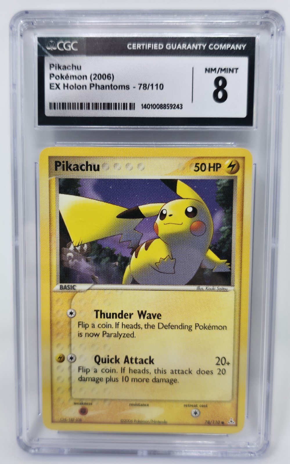 Pikachu CGC 8 Pokemon (2006) EX Holon Phantoms #78/110 Common
