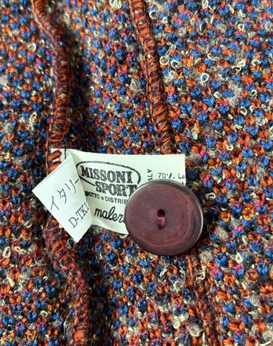 Missoni Sport Knit Cardigan Wool Blend Size 46 Multicolor - Picture 4 of 8