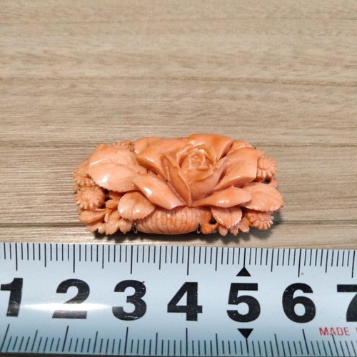 Traditional Japanese Accessories Obidome Coral 13.5g Vintage Rose - Picture 4 of 5