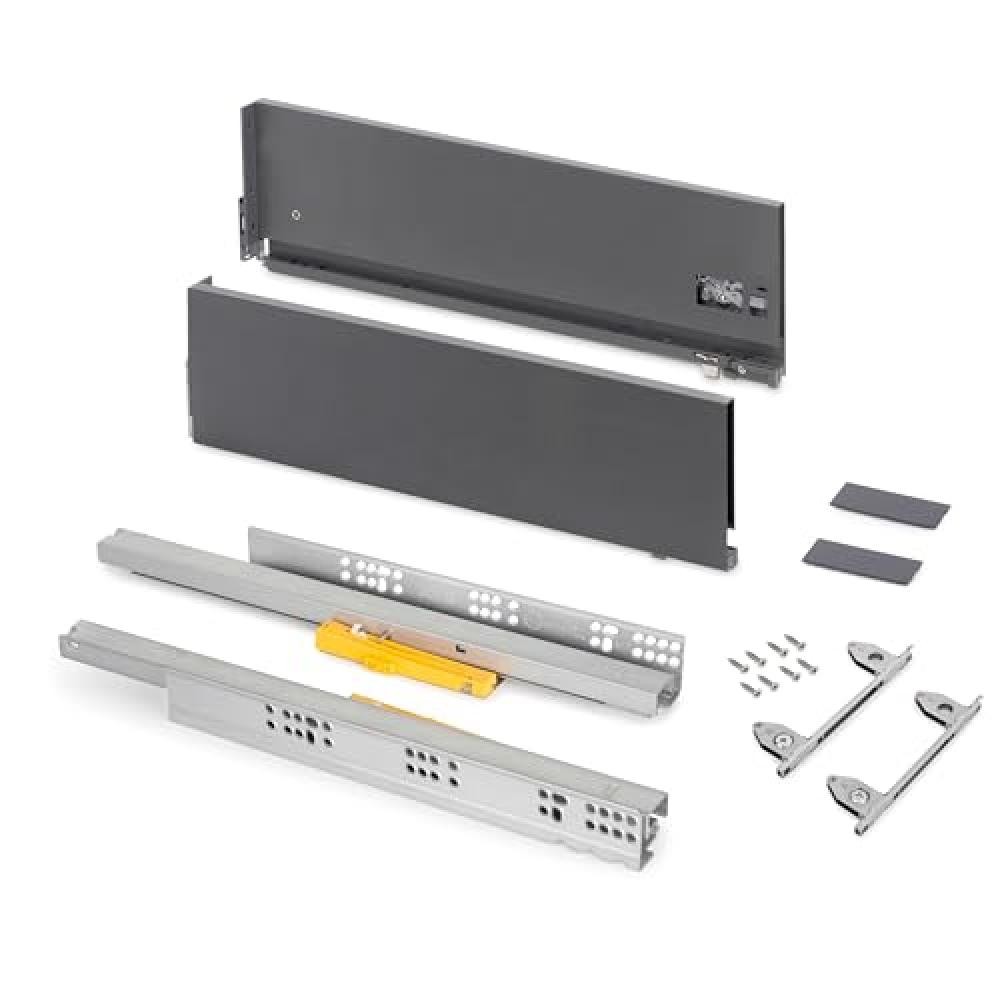 Emuca Cassetto Vertex Push Sincro L400: Guida e Sponde per Mobili Cucina