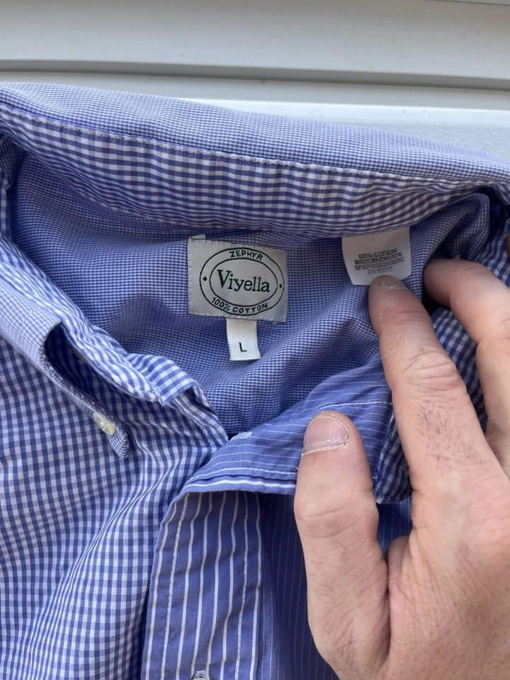 "Viyella мульти полоски BD весело рубашка" Sz L - Изображение 3 из 4