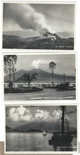 1943 RPPC Real Photo postcard lot (3) Napoli Vesuvio. Naples Italy, Vesuvius