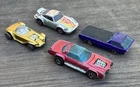 Lot of 4 Hot Wheels Redline Red Sugar Caddy Gold Beatnik Purple Deora Chrome 911