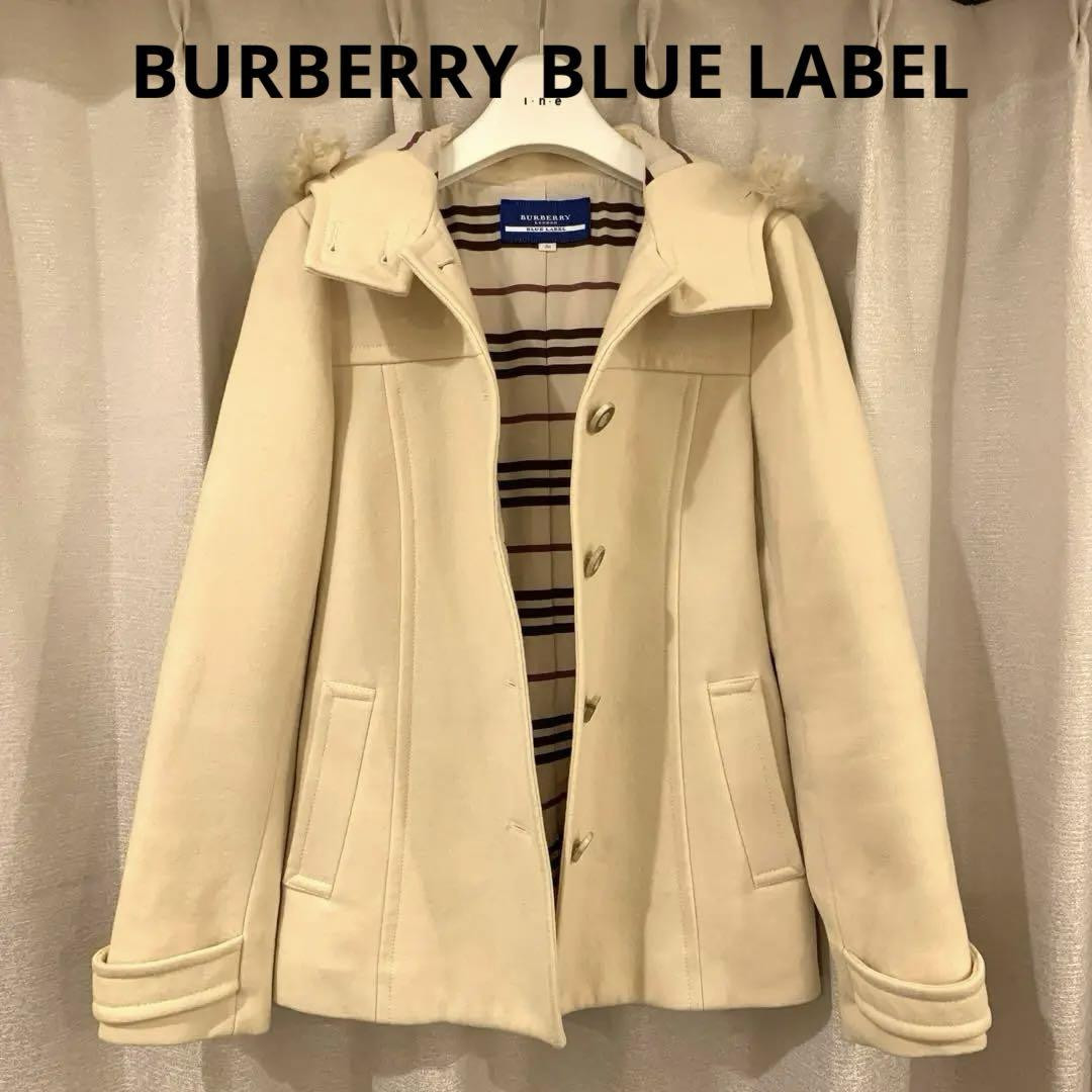 【美品】 Burberry Blue labe ピーコート クリーム・アイボリー Burberry Blue Label Peacoat in Cream/Ivory | eBay