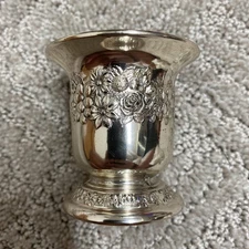 Kiddush Cup Wild Flowers All Over Heavy  Not Sure Of Metal