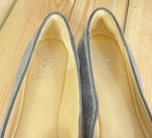 Vince Camuto VP Lilliana Gray Wool Leather Sole Flats Women's Size9B-Medium - Picture 2 of 8