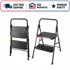 LevLad 2 Step Stool Foldable Step Ladder Anti...
