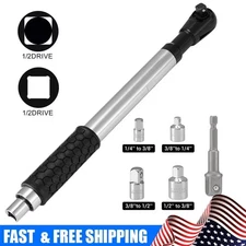 1/2" Offset Extension Wrench Impact Ratchet Extender w/Adapters for Tight Spaces