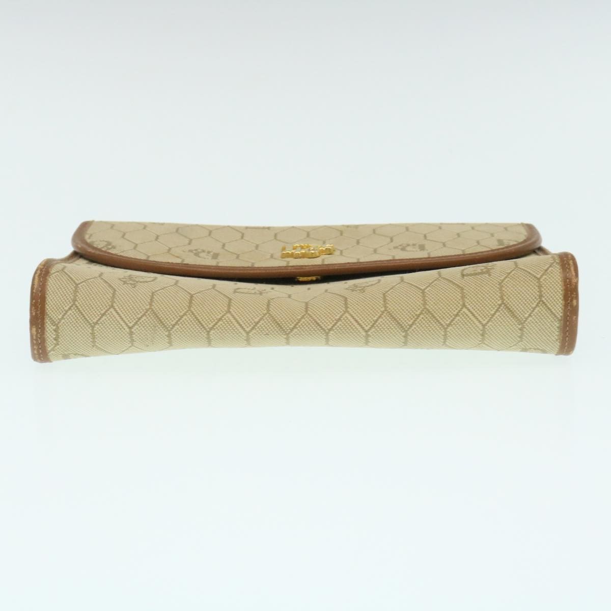 Christian Dior Honeycomb Chain Shoulder Bag Canvas Beige