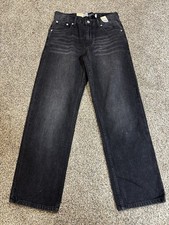 Levi's NWT SilverTab Stay Loose fit straight leg black denim jeans Boys 16